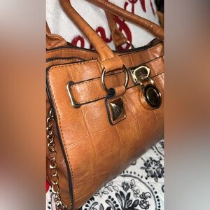 Hamilton type bag w faux crocodile and gold accents #fauxcrocodile #hamilton